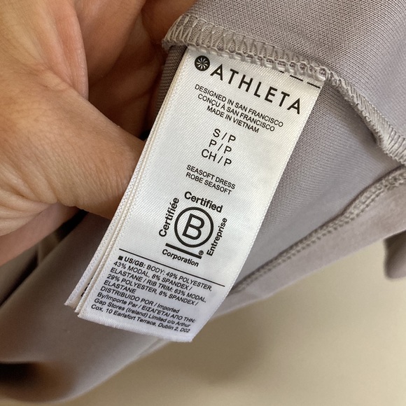 Athleta Dress Womens Small Light Purple Gray Seasoft Long Sleeve Short V Neck - Picture 10 of 12